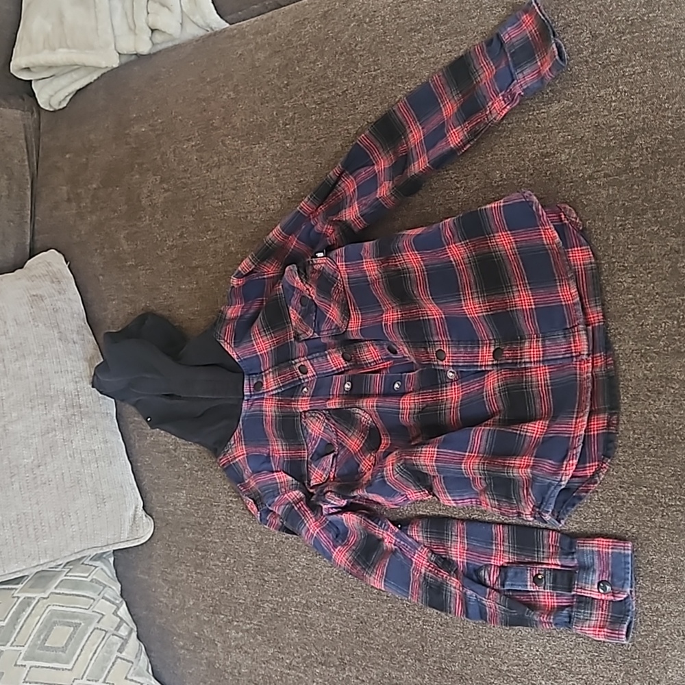 Kids Vans button down hooded top